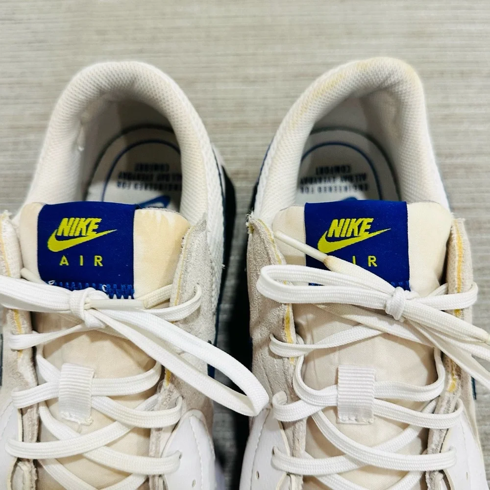 Size 12 -Nike Air Max Excee Hyper Blue White Red‎ Leather Tan Suede (CD4165-101)